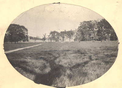 College buildings viewed across Pasture, 1902. Union College Schaffer Library, Special Collections Picture File