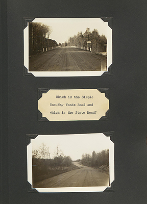 Excerpt from an album of fire truck roads in the Great Smokies and the Adirondack Park taken by Robert Marshall, circa 1936, lent to Paul Schaefer by George Marshall.