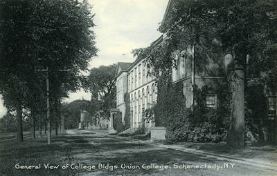 Whitehorne Residence (foreground), South College, early 1900s. Union College Robert N. Michaelson, UC 1972, Postcard Collection.