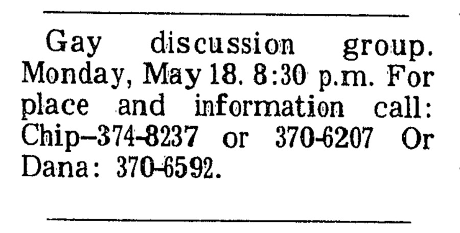 Gay Discussion Group, 05-14-1981
