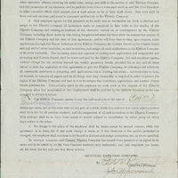 John S. Apperson Jr.'s contract of employment with the General Electric Company from February 2, 1904. Apperson was paid $14 per week when he was hired as an engineer in 1904.