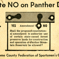 Circular encouraging a "Vote No!" on Amendment 7, a proposed constitutional amendment allowing for the construction of the Panther Mountain Reservoir.