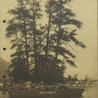 Cover of the Lake George Islands Pamphlet, created by John S. Apperson Jr. and distributed to New York State legislators in 1917. Apperson wanted to show them the damage that had been done to the islands and to encourage them to vote for an appropriations bill for riprap work on Lake George. It contains numerous captioned pictures and letters about the islands of Lake George. Apperson's campaign was successful and the appropriation was approved.