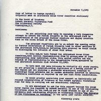 Paul Schaefer writes to George Marshall on November 7, 1945 to ask for Marshall's support in the fight against the proposed Panther Mountain and Higley Mountain dams.