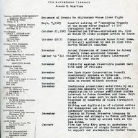 Five point resolution adapted by the Adirondack Fish & Game Club outlining their opposition to the use of Forest Preserve lands for the construction of the Highly Mountain and Panther Mountain reservoirs. This is an example of grassroots activism emblematic of the Moose River Plains fight.