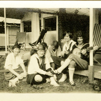 G.E. camp for female employees and family in Tongue Mountain on Lake George, circa 1920.