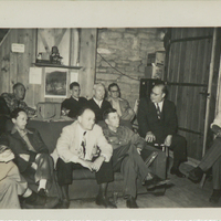 A meeting of the Niskayuna Fish, Rod, and Gun Club at Paul Schaefer’s home, 1950.