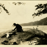 Apperson’s canoe camp on Dollar Island, circa 1910.