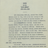 The "Cruise of the 'Dirty Rovers'" was a camping trip taken by John S. Apperson Jr. from June 14 to June 28, 1913 in the Adirondacks of New York State. The trip was full of fishing, hiking, and canoeing. His group interacted with several other campers during the trip as well as a local guide named Bill Ballard.